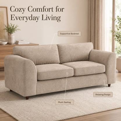 Cream Dillon full back leather sofa by Gamzo Outlet, 3-seater with plush cushions and sleek design.