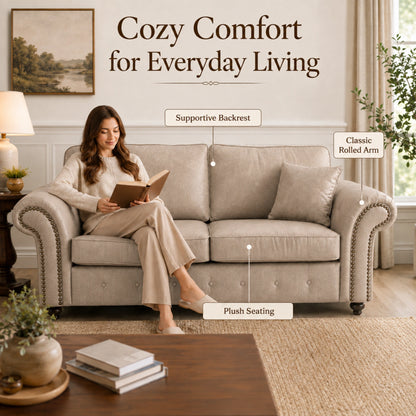 Oakland 3 Seater Full Back Leather Sofa