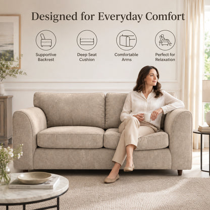 Cream Dillon full back leather sofa by Gamzo Outlet, 3-seater with plush cushions and elegant design for stylish living rooms.