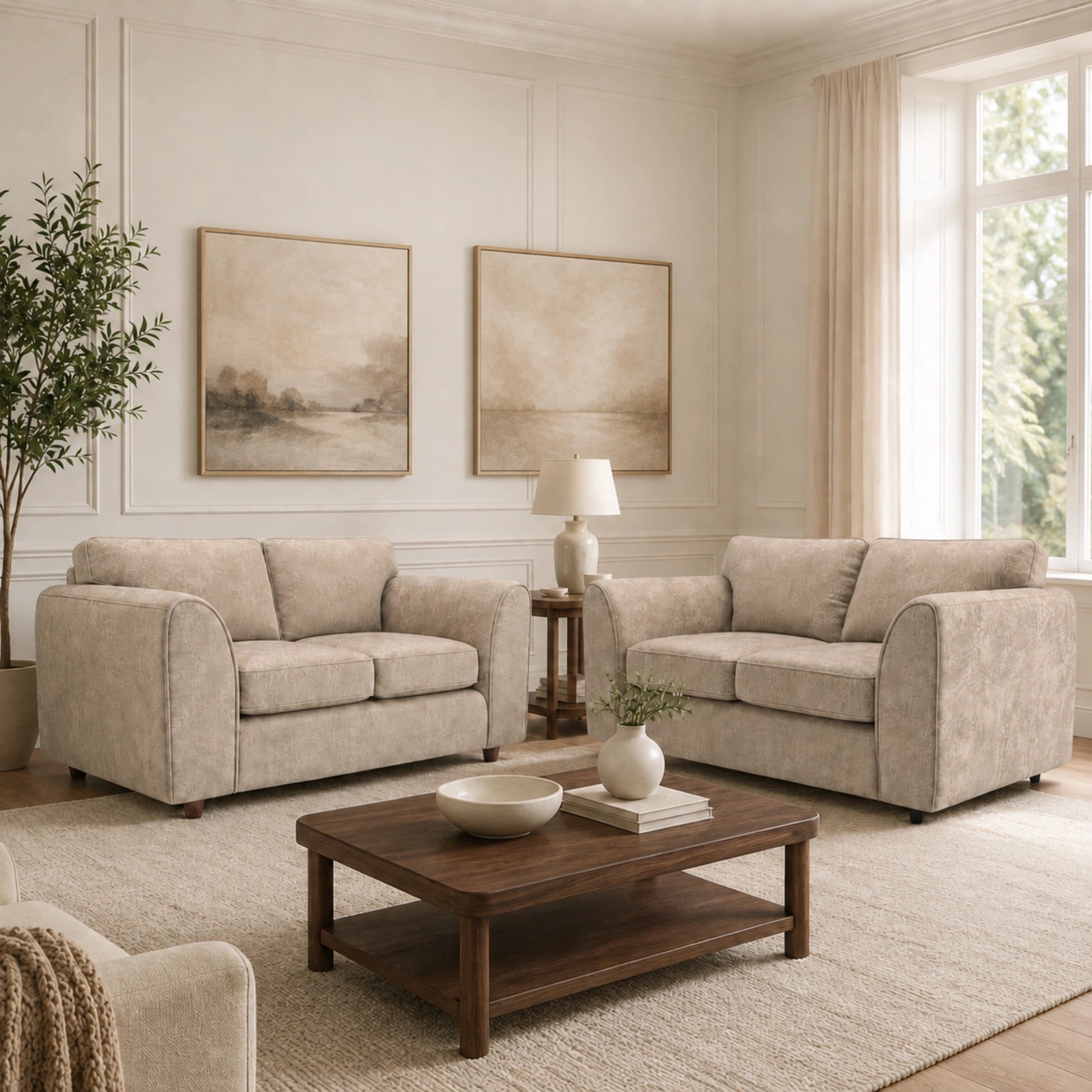 Cream 3+2 Seater