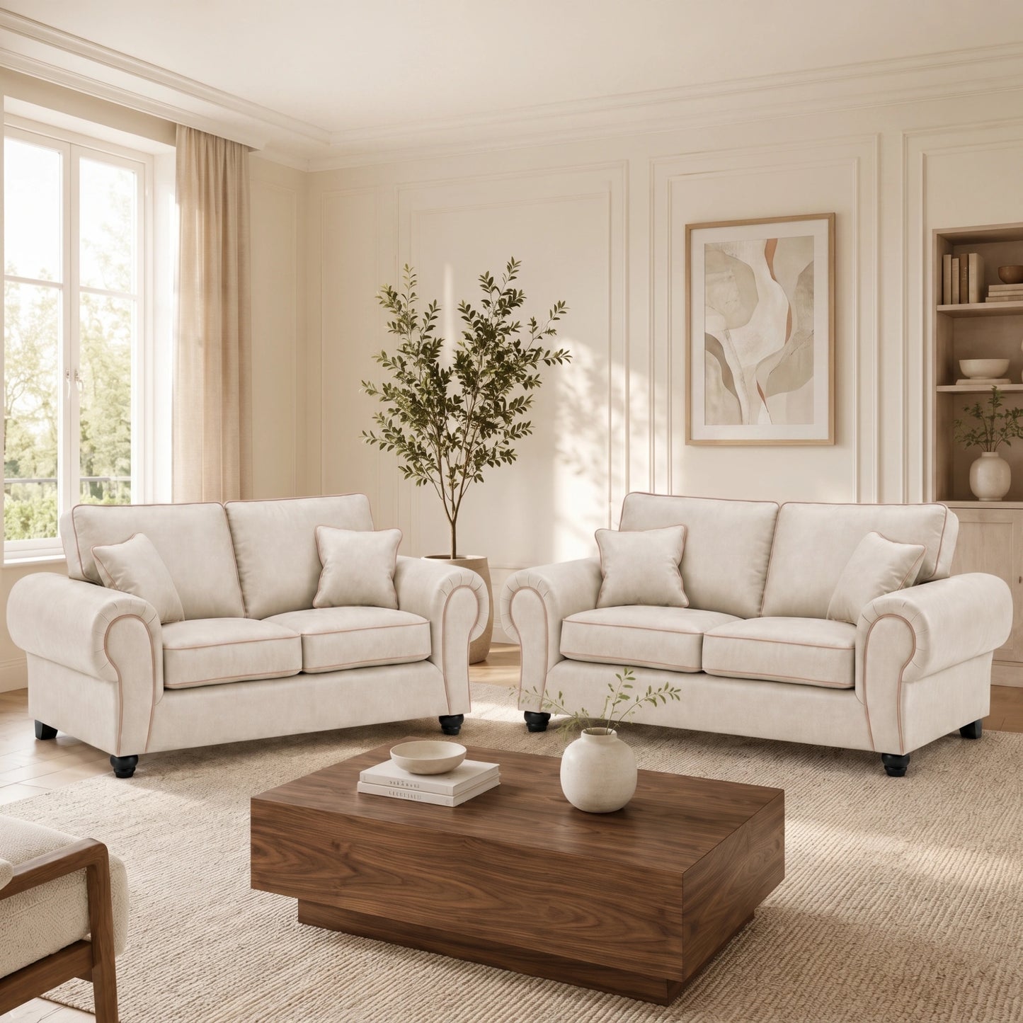 Cream 3+2 Seater