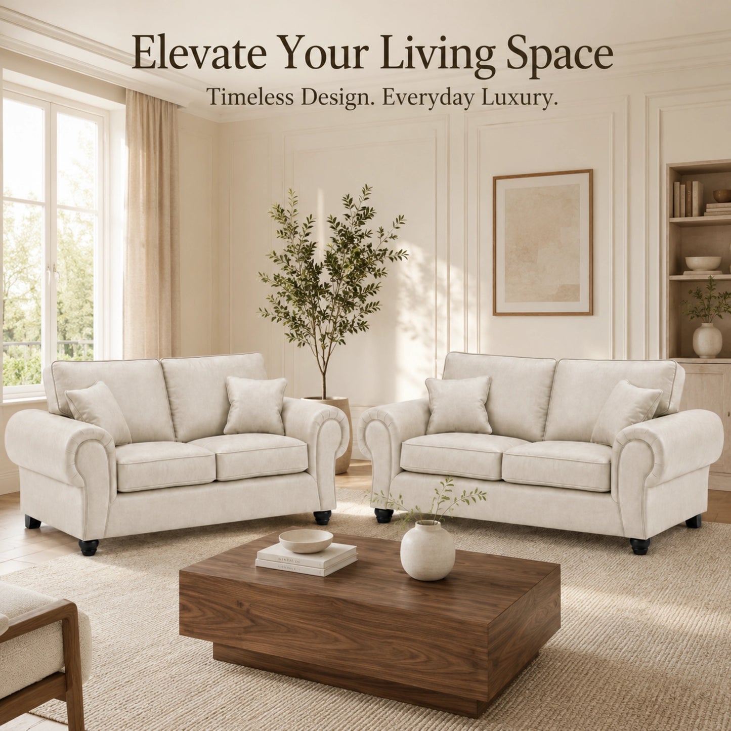 Cream 3+2 Seater