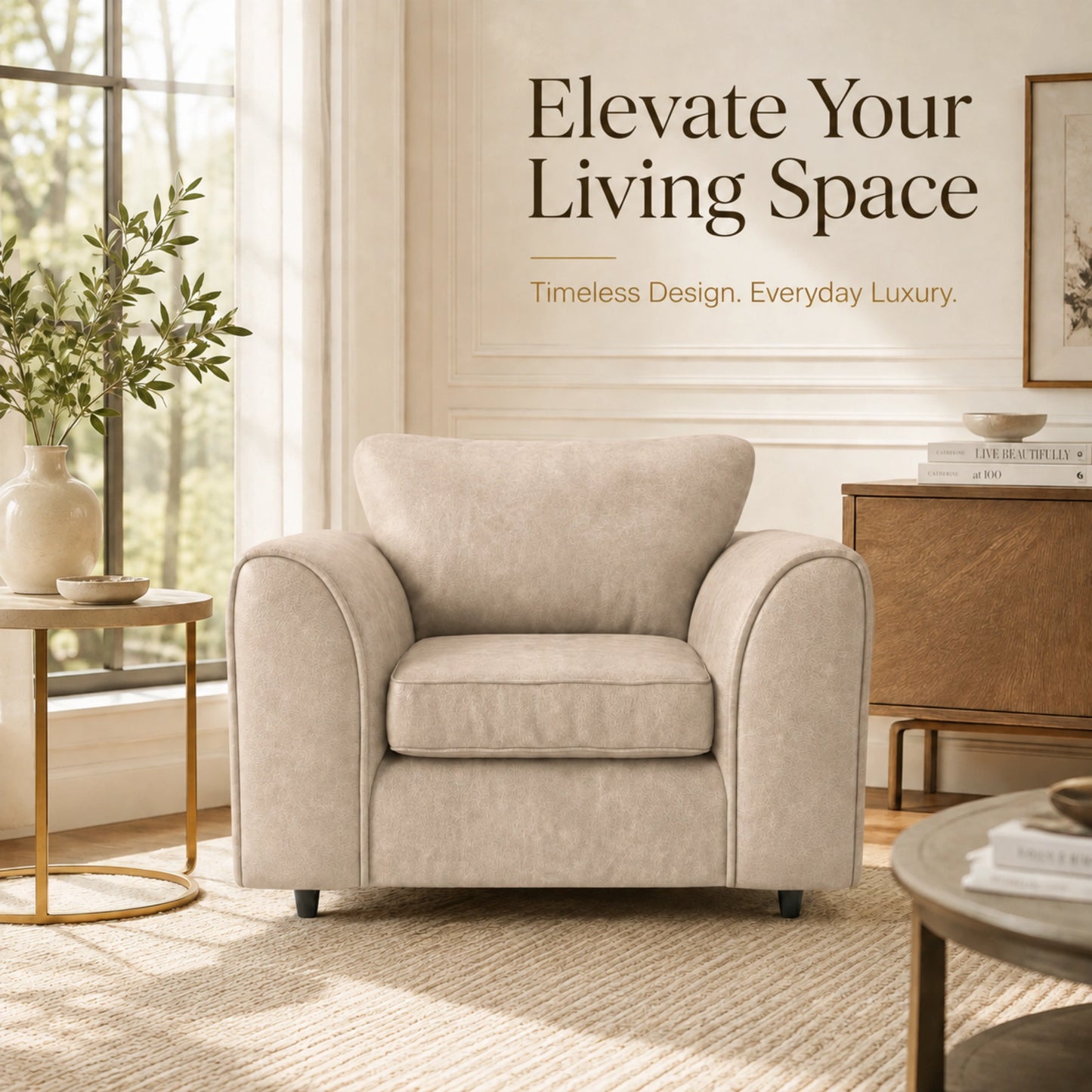 Cream Armchair