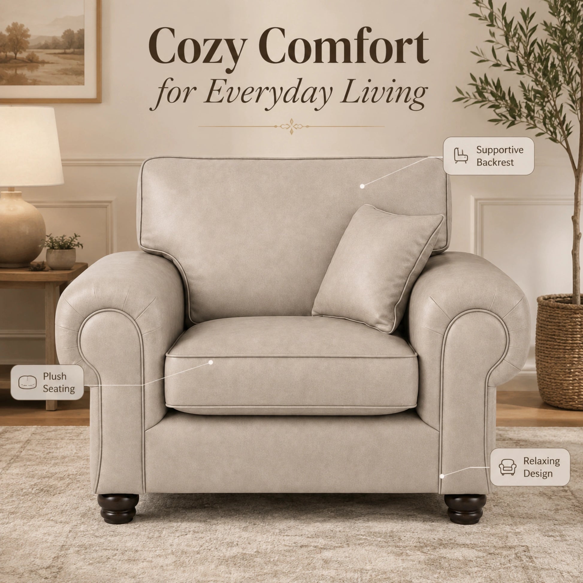Cream Armchair