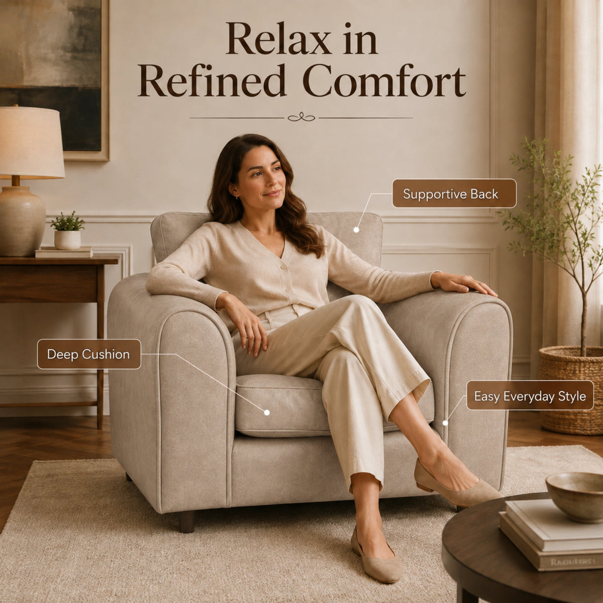 Cream Armchair
