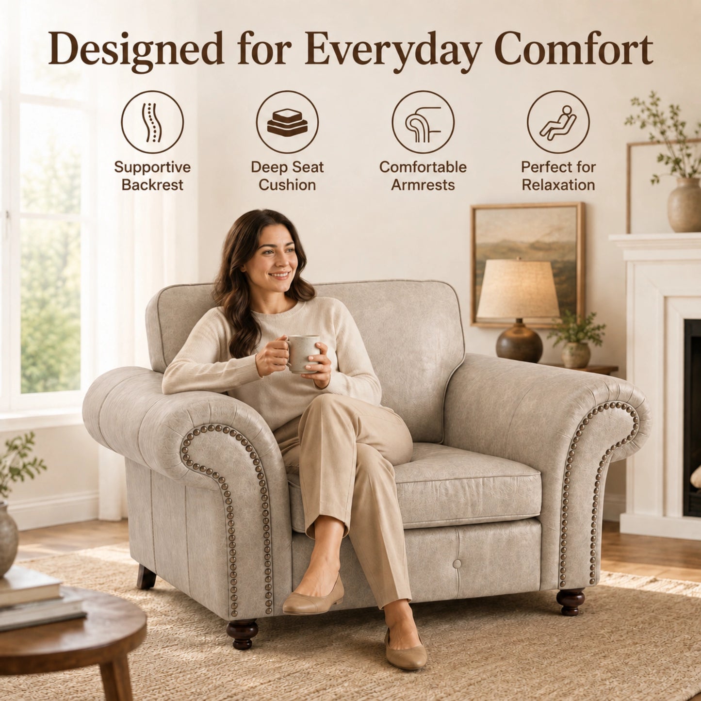 Cream Armchair