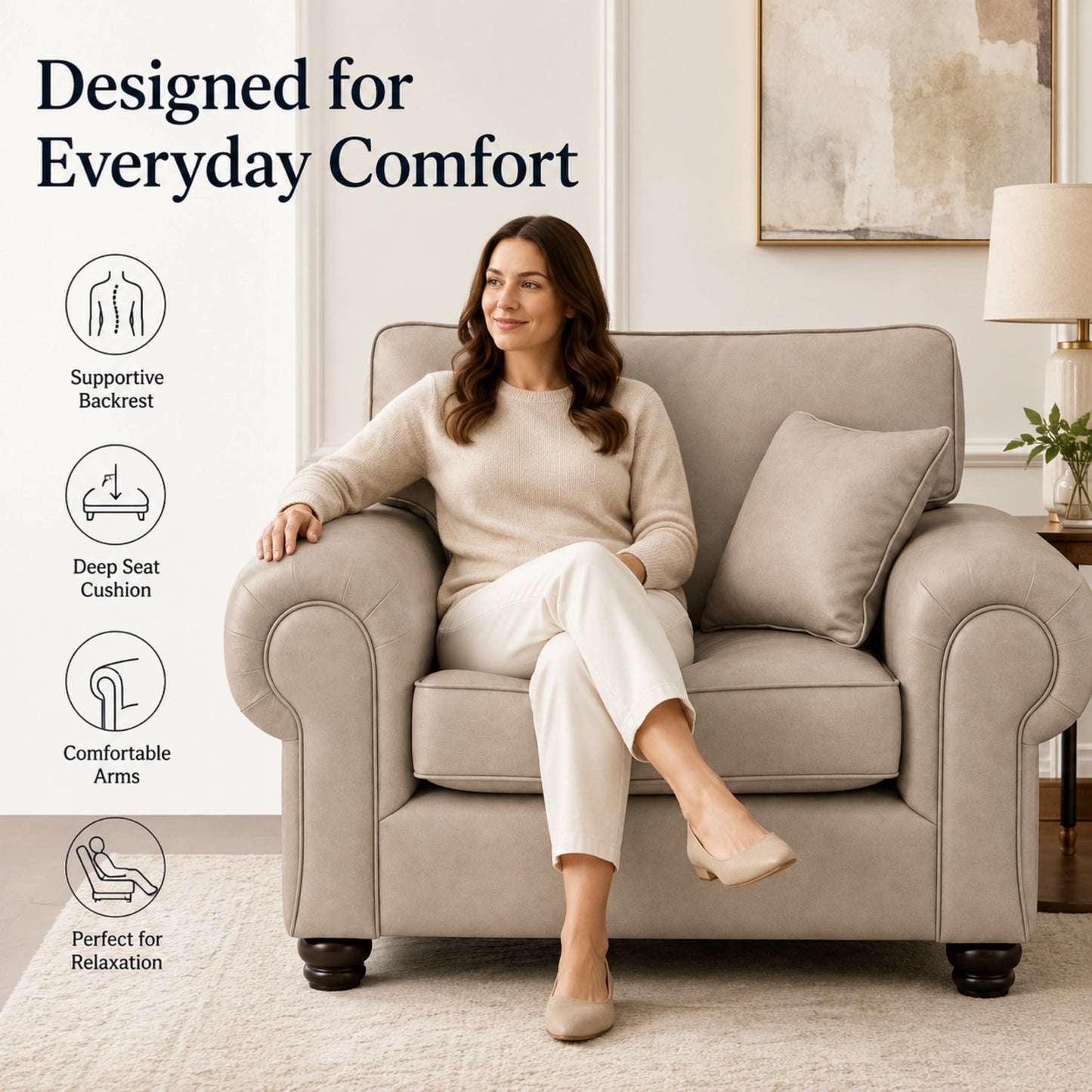 Cream Armchair