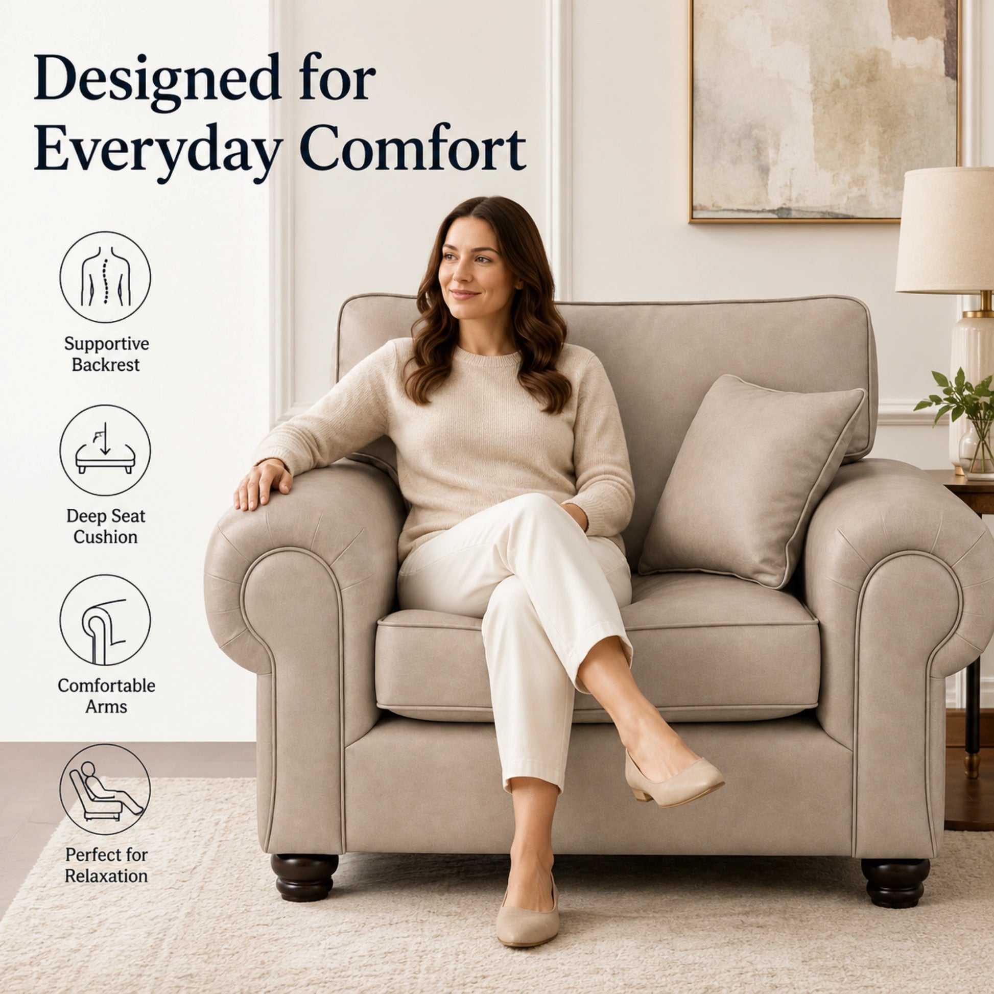 Cream Armchair