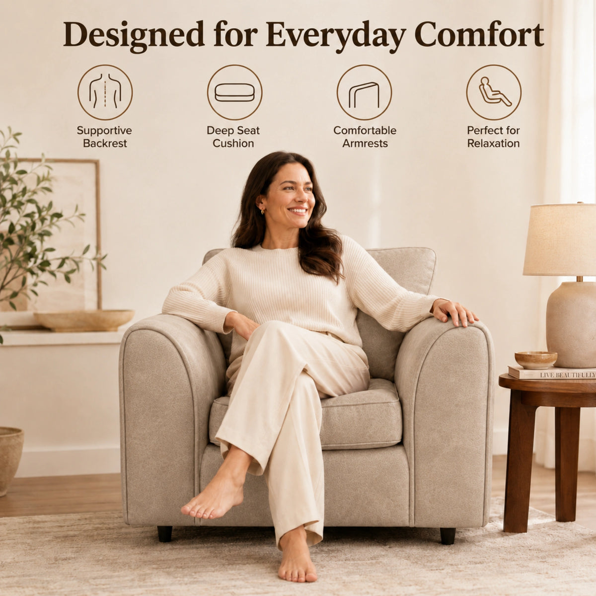 Cream Armchair