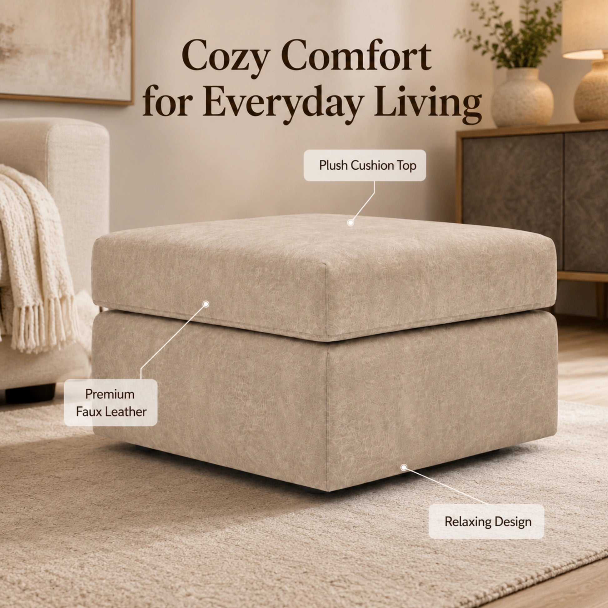 Cream Footstool