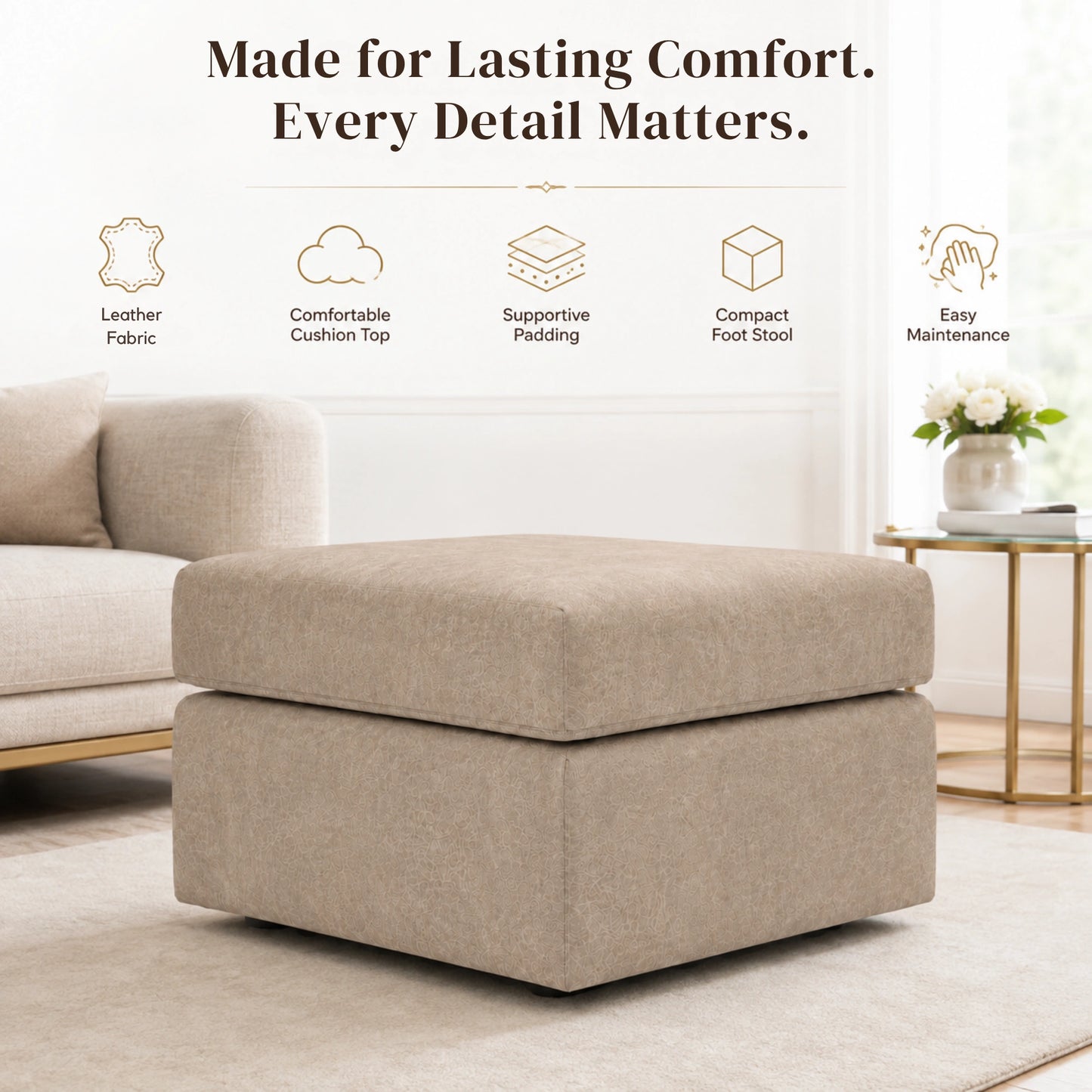 Cream Footstool