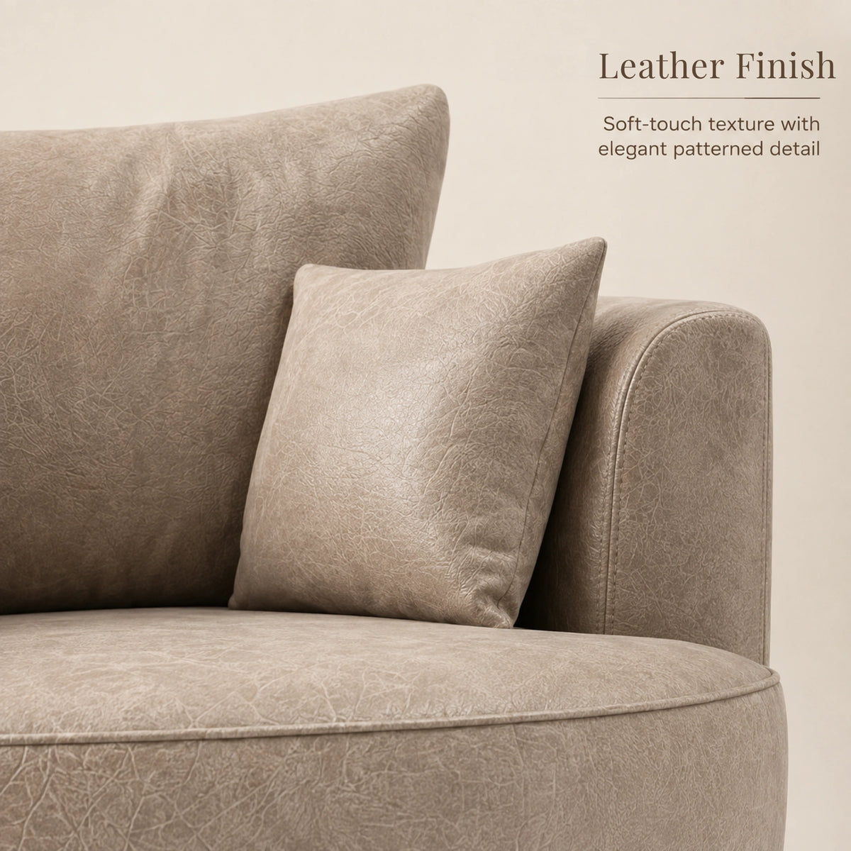 Cream Dillon leather swivel chair by Gamzo Outlet, showcasing a stylish and comfortable sofa with a rounded back and cushioned seat.