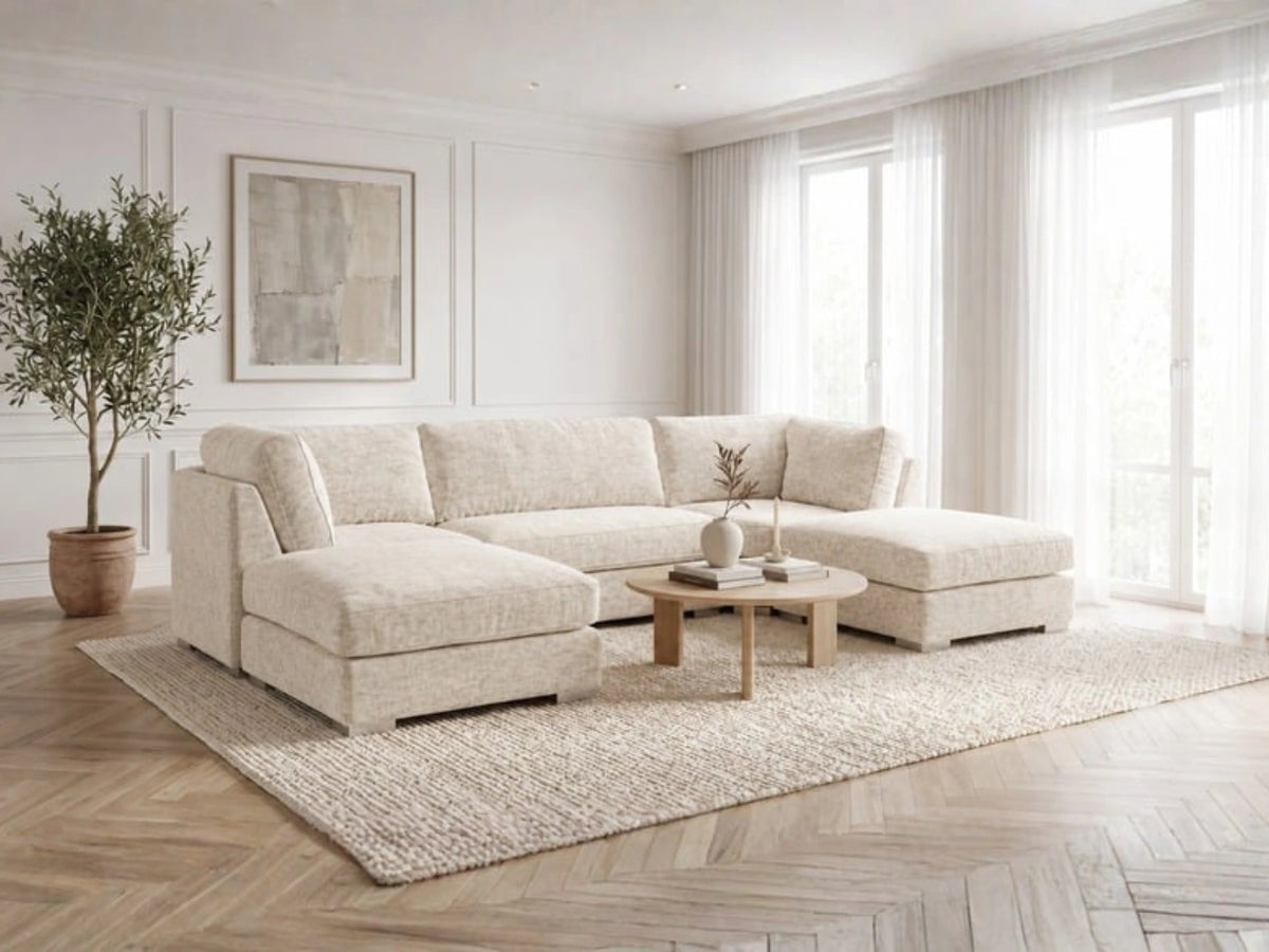 Cream U-shape cushion from Gamzo Outlet, featuring a plush, ergonomic design ideal for comfort and support.