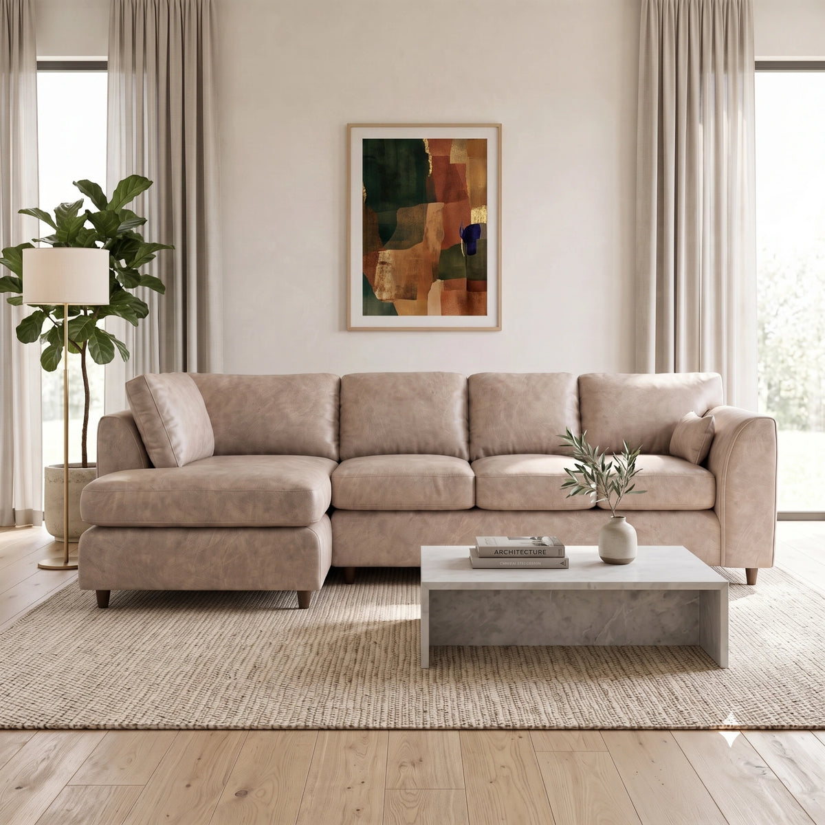 Cream| 5 Seater | Left Hand Facing