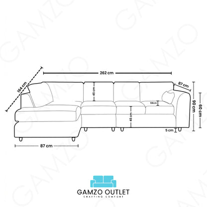 Cream| 5 Seater | Left Hand Facing