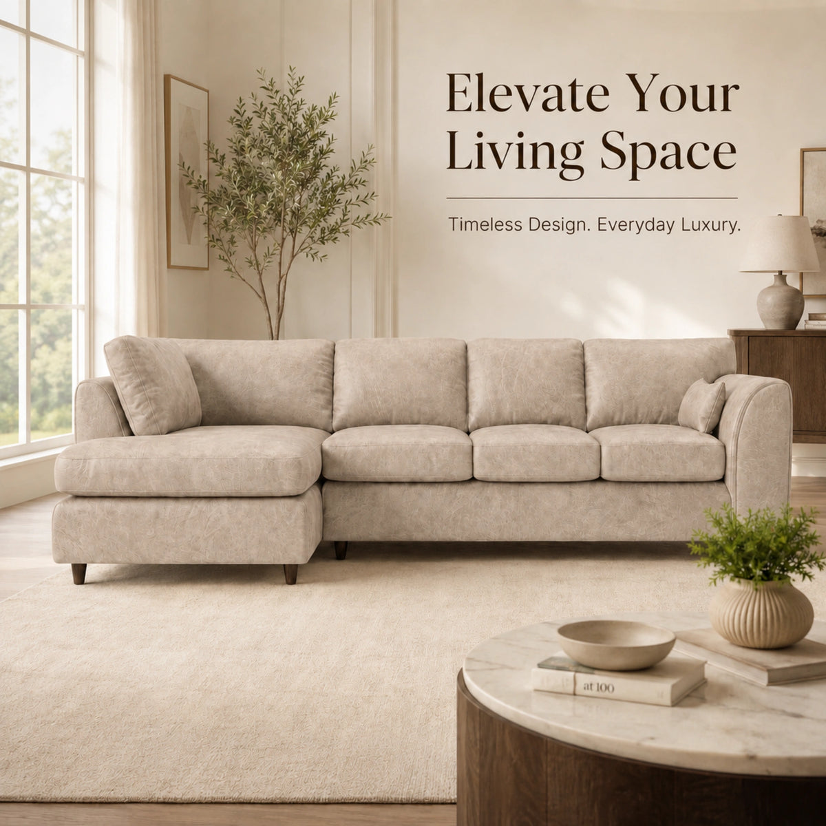 Cream | 5 Seater | Left Hand Facing