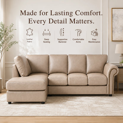 Cream 5 Seater Left hand facing