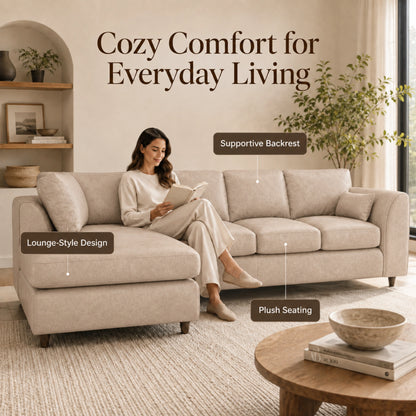 Cream| 5 Seater | Left Hand Facing