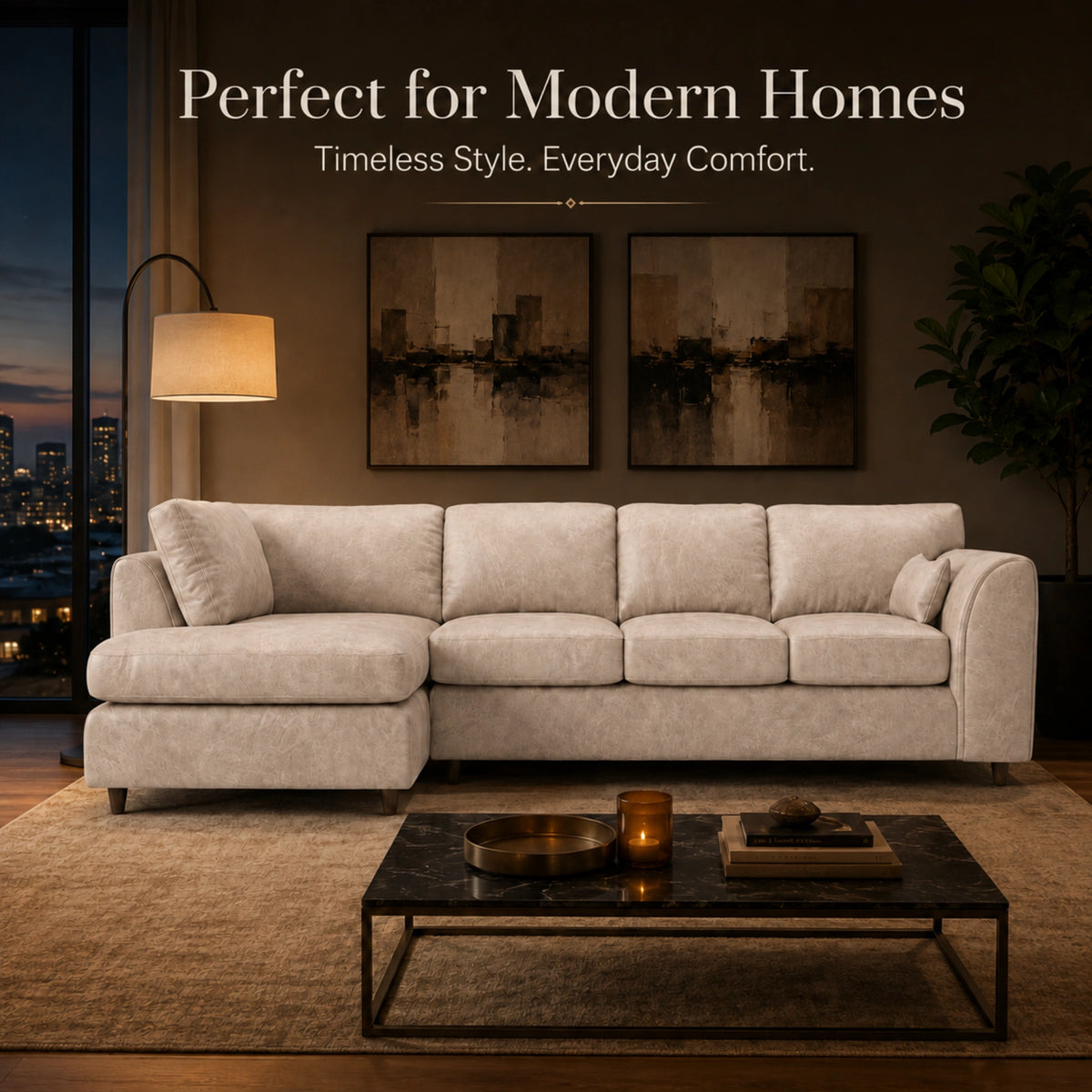 Cream | 5 Seater | Left Hand Facing