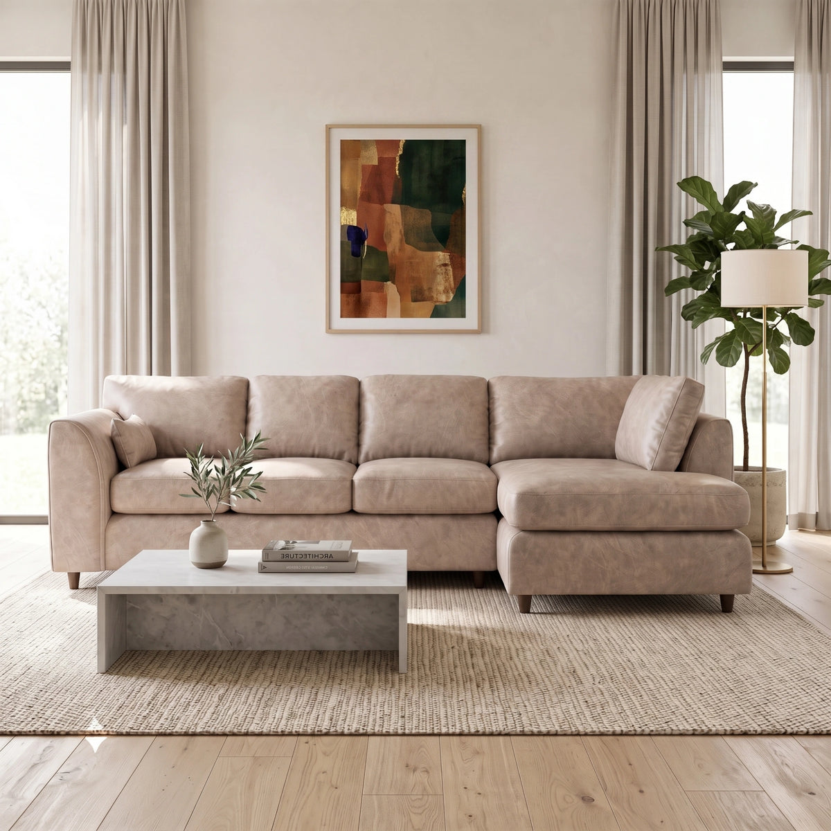 Cream | 5 Seater | Right Hand Facing