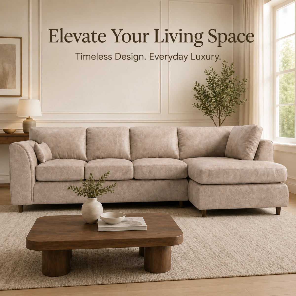 Cream | 5 Seater | Right Hand Facing