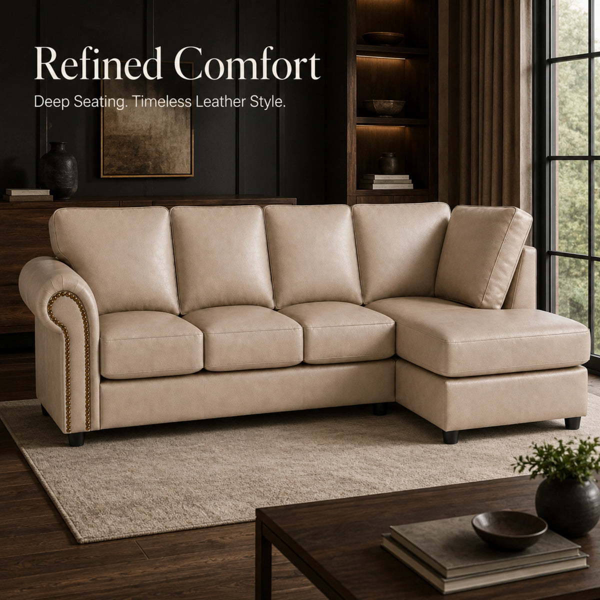 Cream 5 Seater Right  hand facing