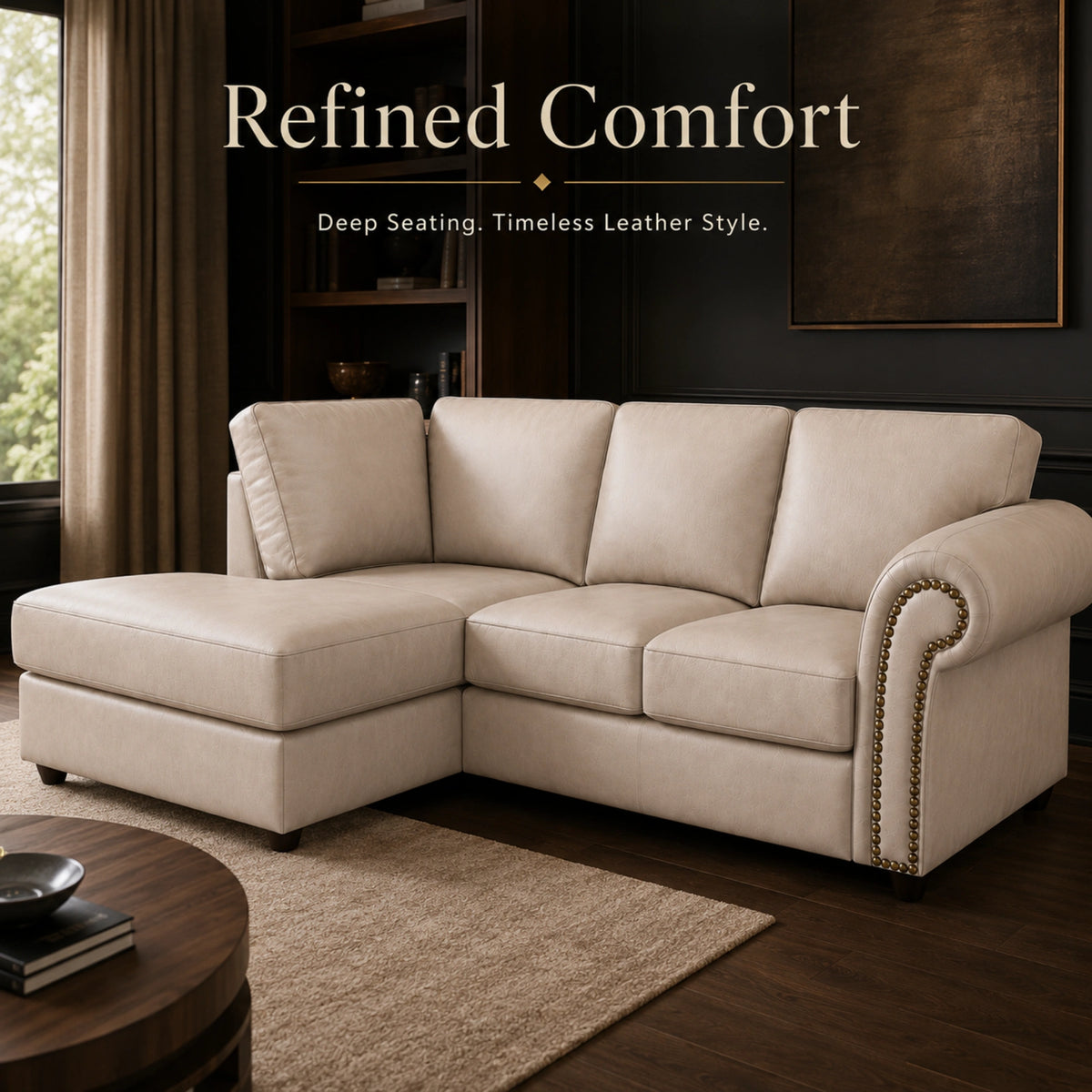 Cream 4 Seater Left hand facing