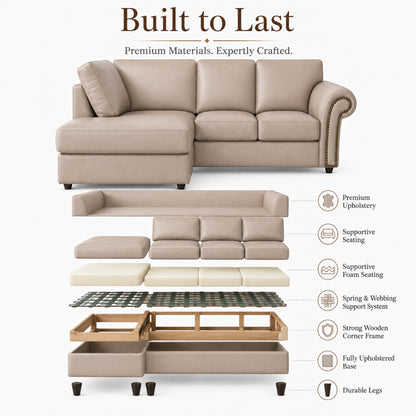 Cream 4 Seater Left hand facing