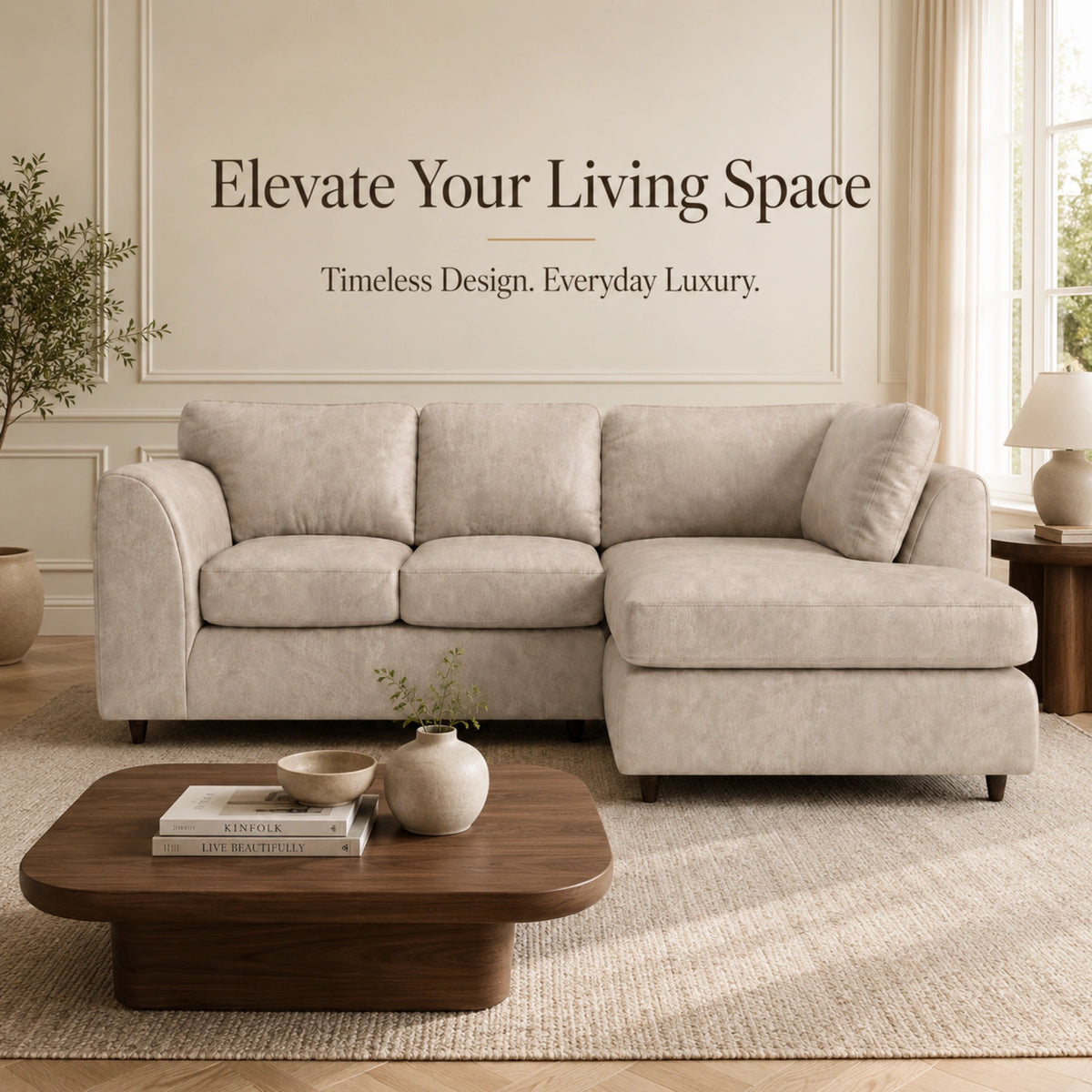 Cream | 4 Seater | Right Hand Facing