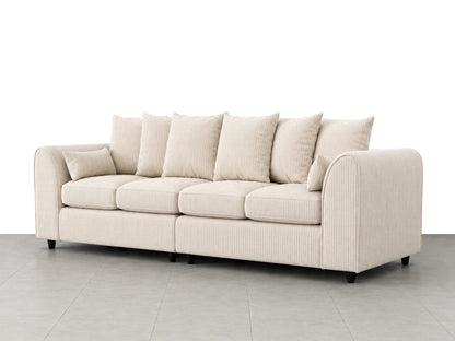Cream jumbo cord fabric 4-seater scatter back corner sofa by Gamzo Outlet, showing plush cushions and spacious seating.