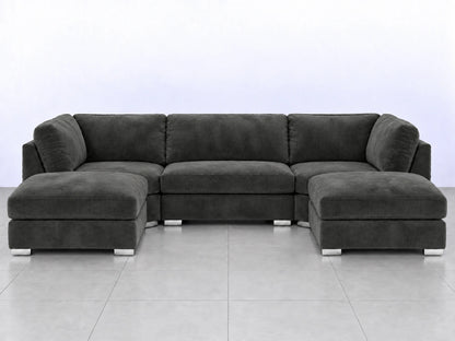Dark grey U-shaped furniture piece from Gamzo Outlet, showcasing its curved design and smooth finish.
