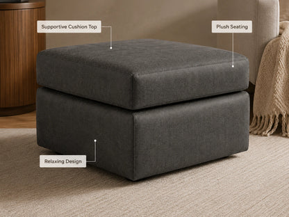 Black Dillon leather sofa footstool from Gamzo Outlet, matching full back leather sofa set for stylish living room decor.