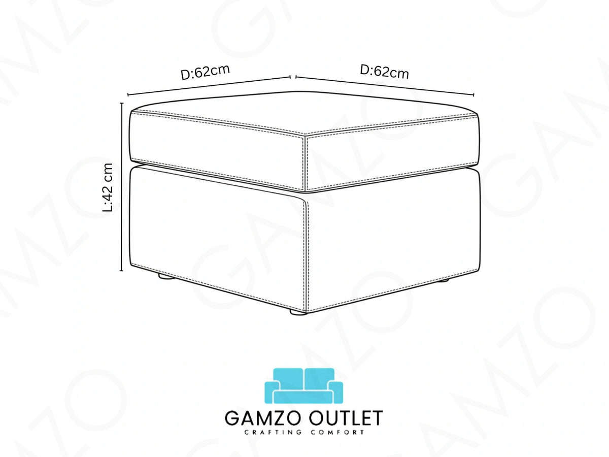 Brown Dillon full back leather sofa set footstool by Gamzo Outlet, showcasing plush leather upholstery and sturdy design.