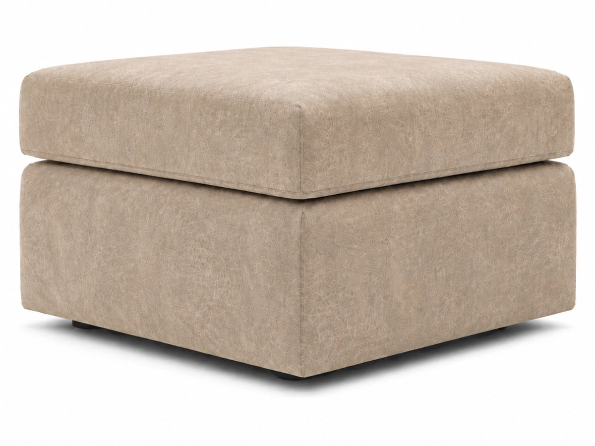 Cream leather footstool from the Dillon full back sofa set by Gamzo Outlet, featuring plush upholstery and stylish design.