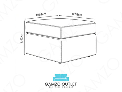 Cream Dillon leather sofa set footstool from Gamzo Outlet, showcasing plush upholstery and sturdy wooden legs.
