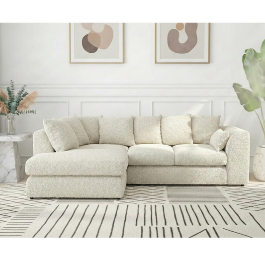 Boucle Scatter Back L Shape Sofa