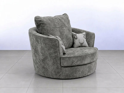 Grey Verona Swivel chair from Gamzo Outlet, part of corner sofas collection, displayed with modern design and plush upholstery.