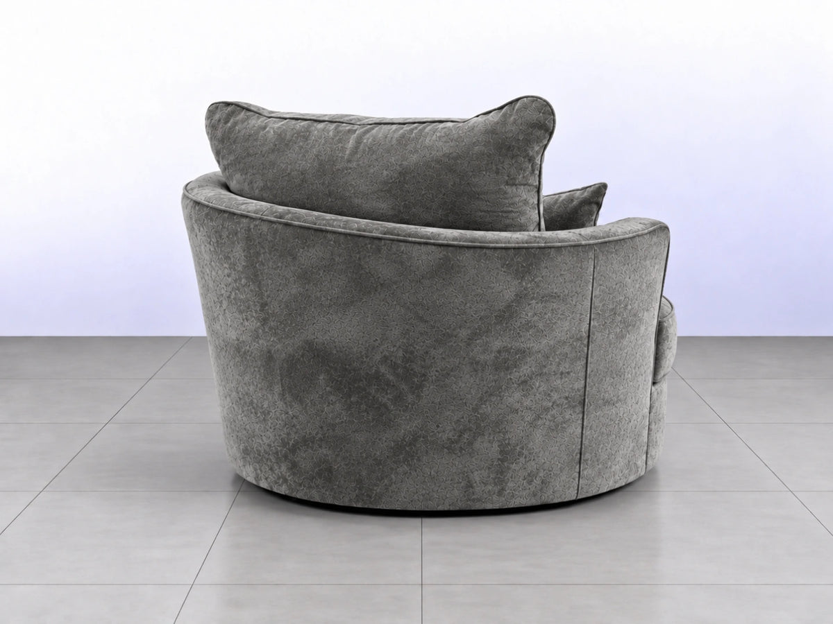 Grey Verona Swivel chair from Gamzo Outlet, part of corner sofas collection, with plush upholstery and modern design.