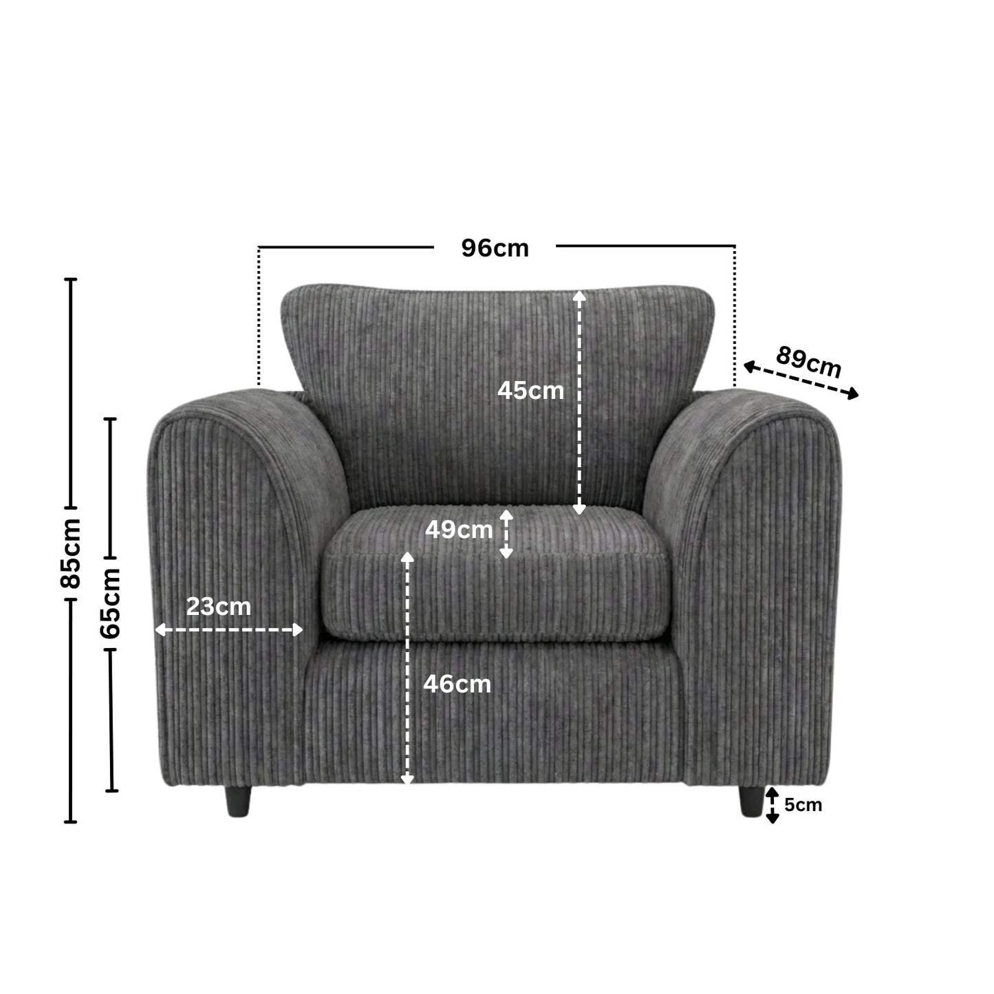 Armchair charcoal grey