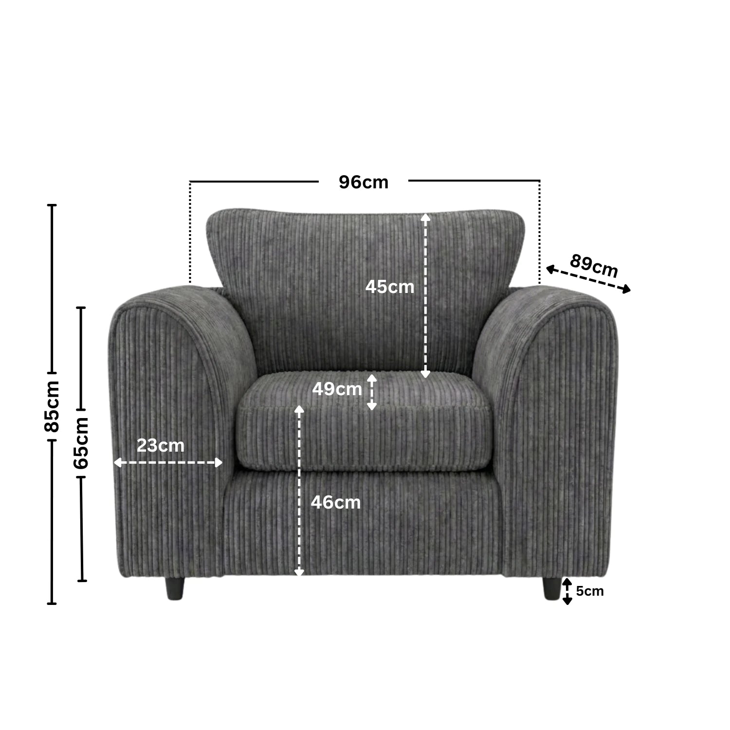 Armchair charcoal grey
