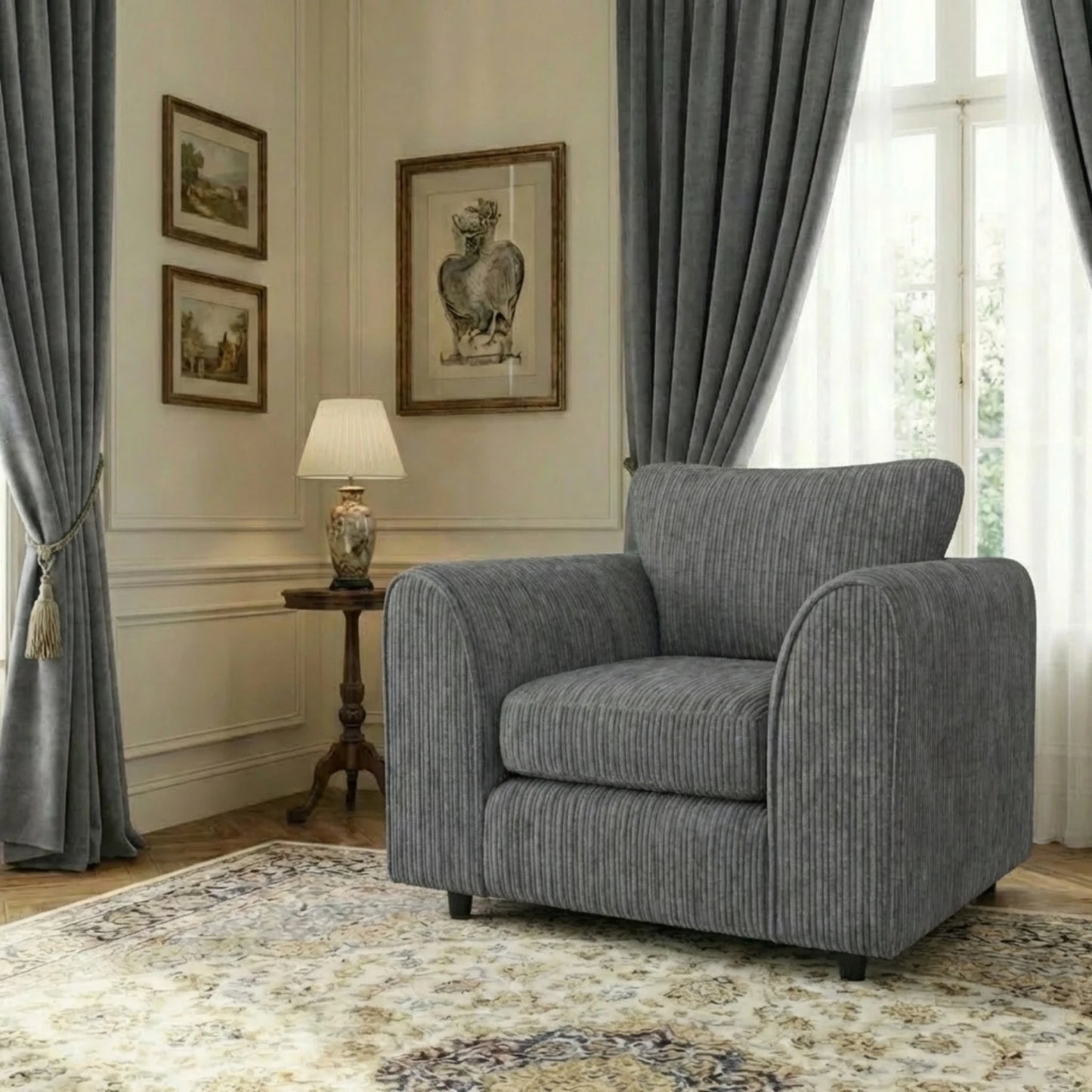 Armchair charcoal grey
