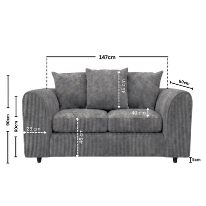 2 seater charcoal grey