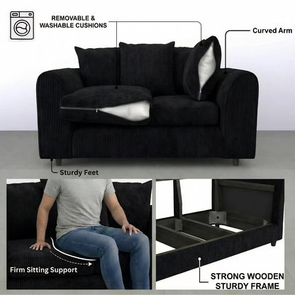 3 seater Black