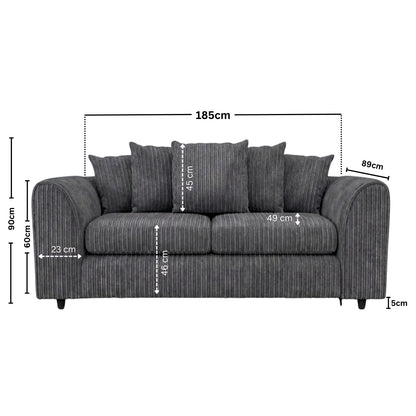 3 seater Charcoal Grey