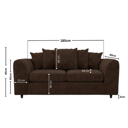 3 seater chocolate Brown