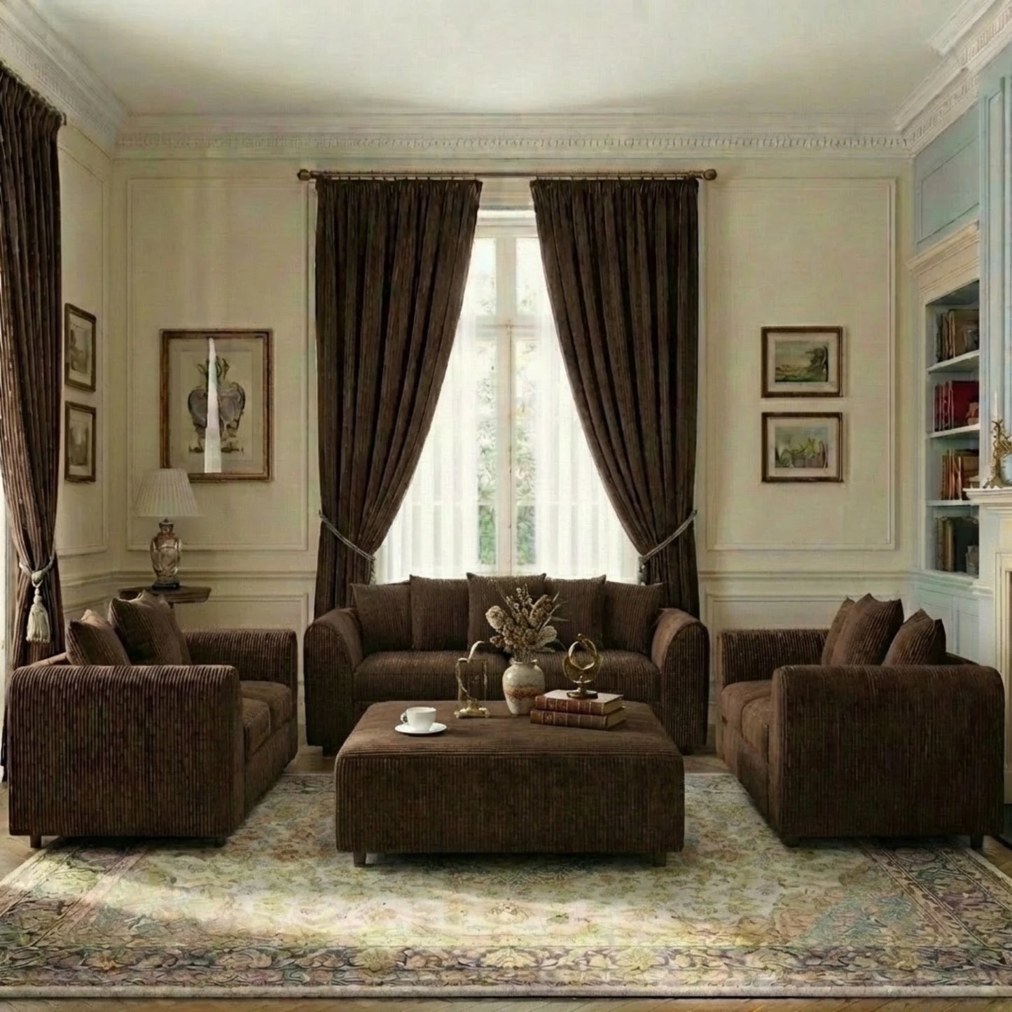 3 + 2 seater Chocolate Brown