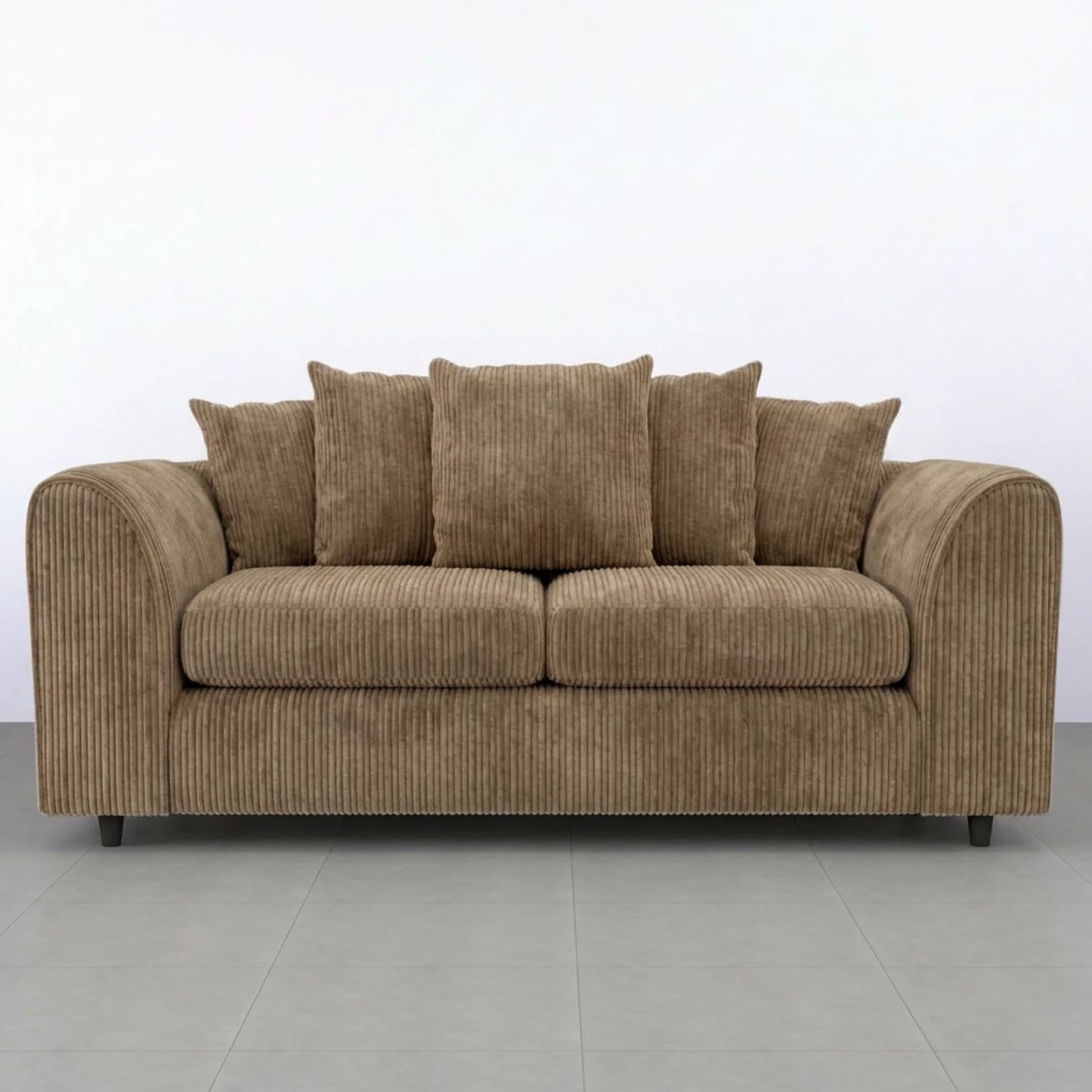 Jumbo cord fabric scatter back sofa set by Gamzo Outlet featuring plush cushions and modern design in a cozy living room setting.