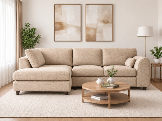 Dillon Full Back L Shape Leather Sofa