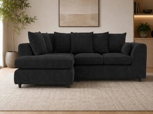 Jumbo Cord Fabric L Shape Scatter Back Sofa