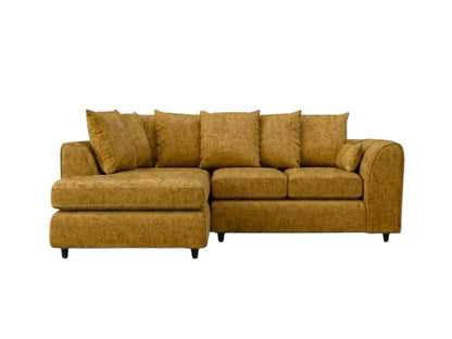 Gamzo Outlet Alaska Scatter Back L Shape Sofa showing plush cushions and modern design in a cozy living room setting